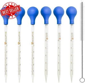 6 Pieces Glass Pipettes Graduated Dropper, 5Ml/10Ml Glass Pipettes Graduated Dro - Picture 1 of 12