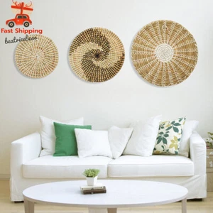 3 Sets Wall Basket Boho Decor Woven Decor Baskets Hanging Wall Art for Bedroom - Picture 1 of 12