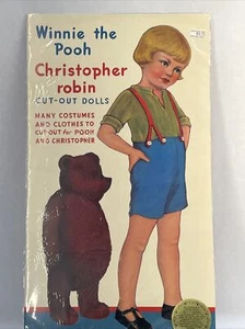 Winnie the Pooh Christopher Robin bambole ritagliate di carta Queen Holden 1985 NOS S1 - Foto 1 di 3