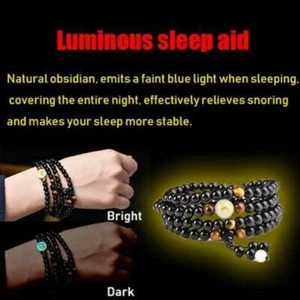 Natural Stone Obsidian Bracelet Magnetic Therapy Weight Loss Unisex Slimmy - Picture 1 of 8