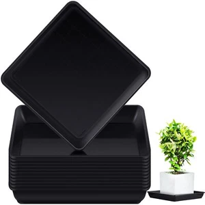 12 Pieces Plastic Square Plant Saucer Large Square Plant Tray Planter Water T... - Picture 1 of 6