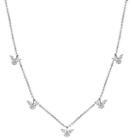 .17Ct Diamond 18Kt White Gold 3D Round & Marquise Butterfly By The Yard Necklace