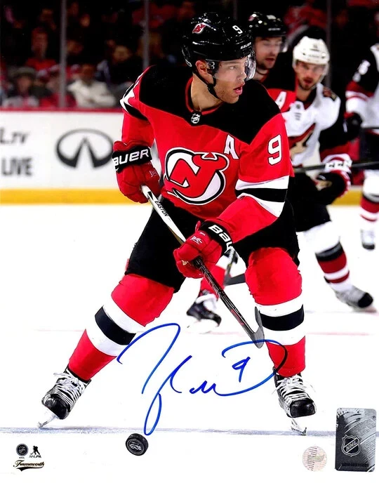 Taylor Hall Autograph NJ Devils 8x10 photo Hart Trophy Frameworth - Image 1 of 1