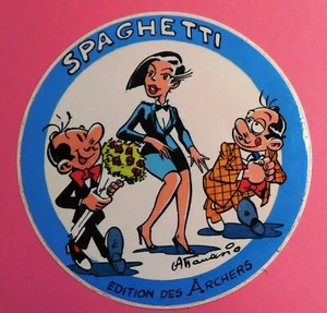autocollant SPAGHETTI par Attanasio. Edition des Archers. 8 cm.. (réf.CLA4) - Picture 1 of 1
