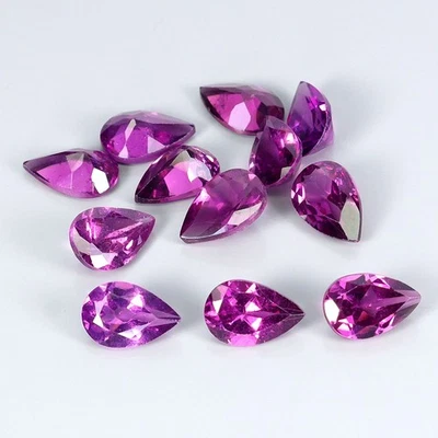 Pear Cut Natural Pink Raspberry Rhodolite Garnet 5.20ct 6x4mm 12pcs Lot Gemstone - Image 1 of 4