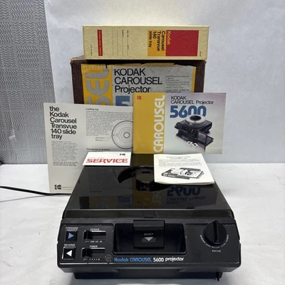 Kodak Carousel Projector 5600 +kodak 140 Slide Tray + Box & Papers Mint Vintage - Image 1 of 4