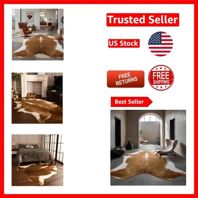 Alfombra de lujo con estampado de vaca 4,6 x 5,2 pies - suave antideslizante para sala de estar o dormitorio Foto 1 de 4