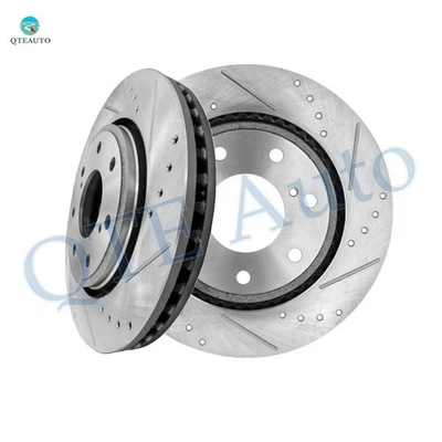 Rotores de disco de freno delanteros ranurados perforados 350 mm para Ford F-150 2010-2014 Foto 1 de 4