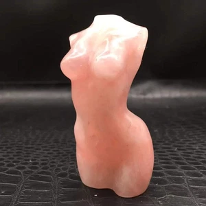 Statuina modello intagliato cristallo quarzo rosa/rosa naturale decorazione guarigione 124g - Foto 1 di 7