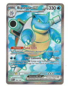 Juego de cartas coleccionables Blastoise ex 184/165 Sv: Scarlet & Violet 151 Holo Pokemon - Casi nuevo - Imagen 1 de 2