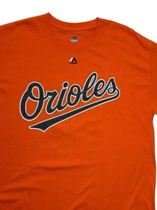 Baltimore Orioles T Shirt Size Large Majestic Orange MLB Davis 19 Orange Gray - Picture 1 of 4