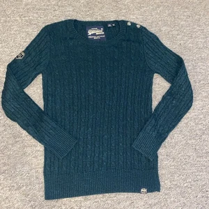 Superdry Ladies Long Green Lightweight Jumper U.K. Size 10 - Picture 1 of 9