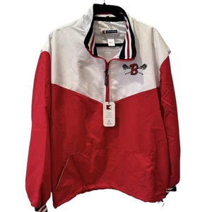 NWT Barrington Lacrosse Boathouse Jacket Windbreaker Red White L - Picture 1 of 7