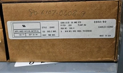 3M 3302/60 Flat Ribbon Cable 28AWG 60 Conductor .050 pitch 100 foot 线轴 — 第 1/2 张图片