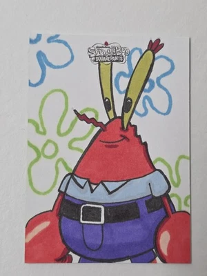 2025 Topps Chrome SpongeBob 1/1 Artist Sketch Card Mr Krabs @JARofCOMICS - Image 1 of 2