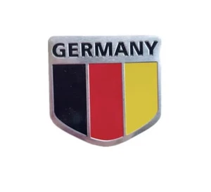 3D ALUMINUM German Flag Car Emblem DE Germany Badge Decal 2"x2" Free Shipping! - Picture 1 of 1