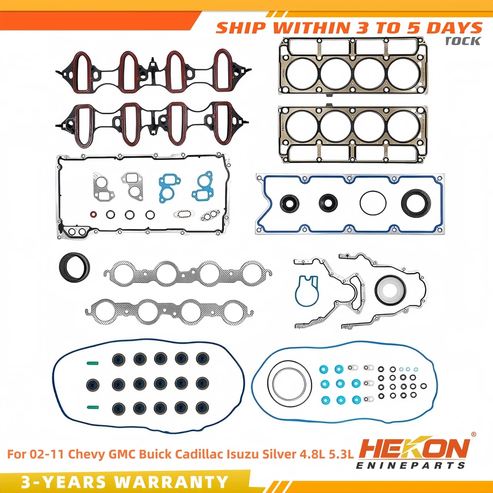 MLS Engine Gasket Kit For 02-11 Chevy GMC Buick Cadillac Isuzu Silver 4.8L 5.3L - Изображение 1 из 4
