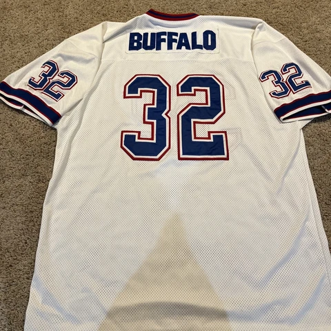 Buffalo Bills Dogma Brand Custom Buffalo White 32 Sewn Football Jersey 3XL Cover