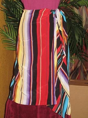 RALPH LAUREN women's 3X 100% silk skirt black multi NWT sarong PRDS ISLND-FSHN - Image 1 of 2