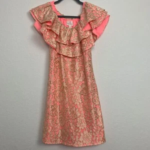 NWT Julie Brown Collection Lace Ruffled Dress Size 2 - Picture 1 of 4