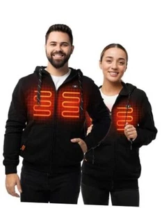 Heated Hoodies for Men Women with Battery Pack, Large Black 5v 3 Heating Zones - Picture 1 of 7