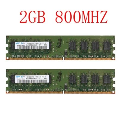 4GB 2x 2GB PC2-6400 DDR2 800MHz 240Pin 1.8V DIMM RAM Desktop Memory For Samsung - Image 1 of 4