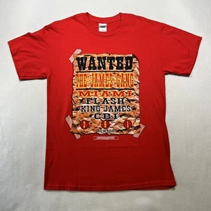 Vintage Miami Heat Lebron James Wade Bosh NBA Store Shirt Sz M The James Gang - Picture 1 of 5
