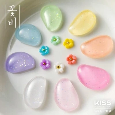 Kiss New York Flower Rain Gel Nail Set – 8 Syrup & Glitter Colors | K-Beauty - Image 1 of 4