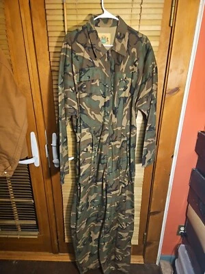 Vintage IDEAL Camo Coveralls L Hunting Camouflage Unlined Lightweight Overalls  - Image 1 of 4