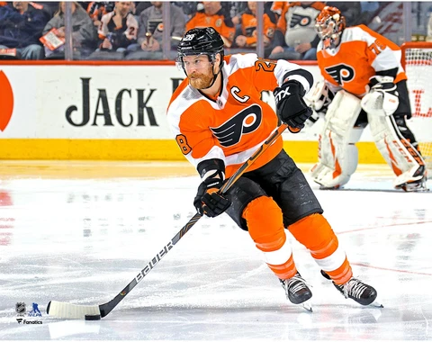Claude Giroux Philadelphia Flyers Unsigned Orange Jersey Skating 11" x 14" Photo Cover