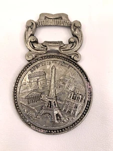 Abridor de botellas de recuerdo de metal vintage París Francia monumentos parisinos - Imagen 1 de 3
