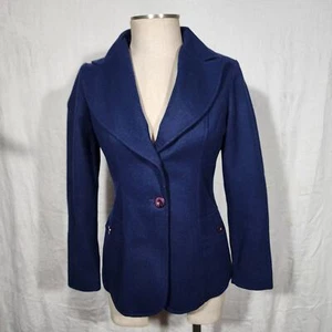 Chaqueta blazer collegetown Jr talla 7/8 azul marino mezcla lana de colección - Imagen 1 de 6