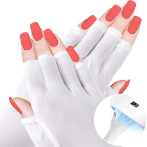 1Pair Anti UV Protection Gloves for Gel Nail Lamp Manicure Gloves Hand Protector - Picture 1 of 7