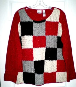 20W Villager Liz Claiborne Color Block Washable Sweater Top - Picture 1 of 1