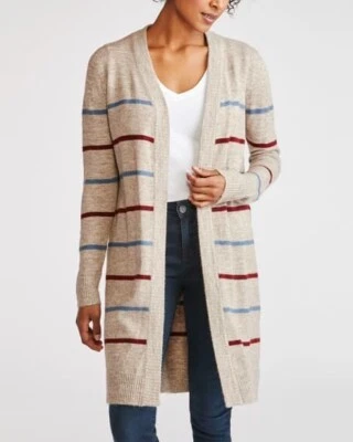 Cárdigan a Rayas SKIES ARE BLUE en Avena/Azul/Vino 2XL ¡NUEVO CON ETIQUETAS! Foto 1 de 3