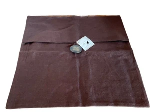 Pottery Barn Pillow Cover 18 Inch Square Textured Linen Dark Brown NWT* - Picture 1 of 9