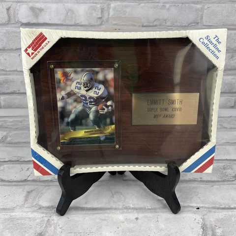 Emmitt Smith #22 Cowboys Super Bowl XXVIII MVP Award Plaque New In Package Cover