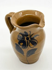 ThriftCHI ~ Stoneware Mini Pitcher w Floral Design Stamped WPF - Picture 1 of 7