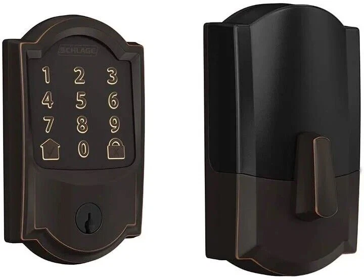 Schlage Encode Plus Smart WiFi Deadbolt with Camelot Trim - Aged Bronze