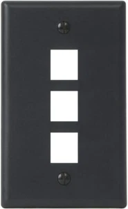 ICC Faceplate Classic con 3 Porte per Stile EZ/HD in Banda Singola, Nero - Foto 1 di 3