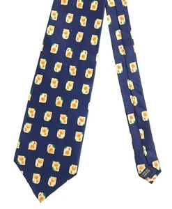 Dunhill Blue Yellow Orange Abstract Floral Check Glossy Smooth Satin Silk Tie - Picture 1 of 5