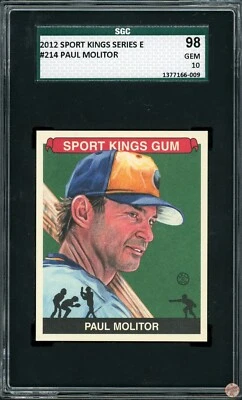 2012 SPORT KINGS PAUL MOLITOR #214 SGC GEM 10 POP 2 (009) Foto 1 de 2