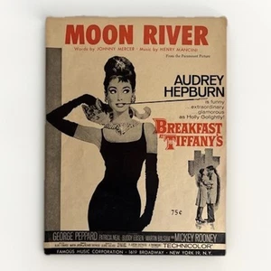 Moon River From The Movie Breakfast At Tiffany’s Piano Sheet Music Vintage 1961 - Picture 1 of 3
