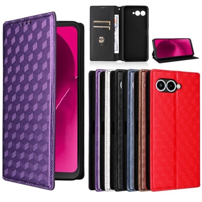 HFICY Für T-Mobile T Phone 3 5G Anti-Rutsch Card Slots Leder Geldbörse Case Cover