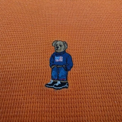 Camisa informal Polo Ralph Lauren para hombre naranja manga larga tejido gofre logotipo de oso 2XL Foto 1 de 4