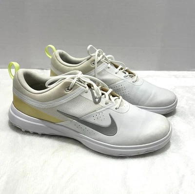 Zapatos de golf para mujer Nike Akami talla 9,5 blancos, plateados, amarillos 818732-101 Foto 1 de 4