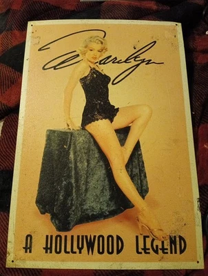 Marilyn Monroe Vtg 1996 Distressed Hollywood Legend Tin Collector Metal Sign  - Image 1 of 4