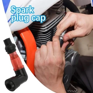 Red Motorcycle Accessories 90Degree Flashing Spark Plug Cap Ignition Universal - Picture 1 of 9