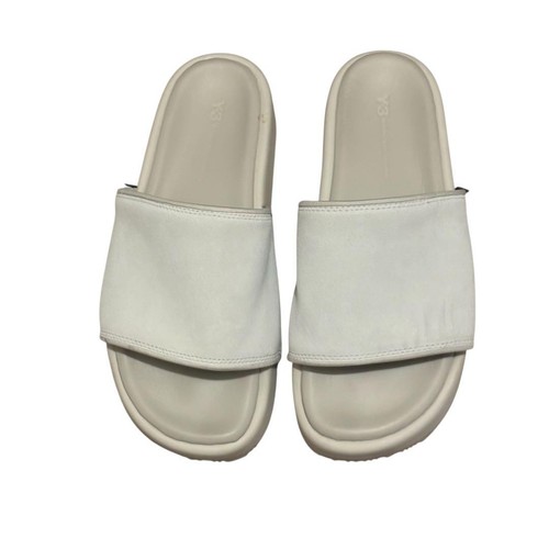 ADIDAS Y 3 Yohji Yamamoto sandali slide pelle bianco 9 5 US 8 5UK usati