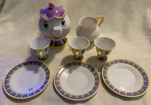 Vintage Disney Mrs. Potts Teekanne & Chip Teetassen Kunststoff - Menge 8 - Bild 1 von 15